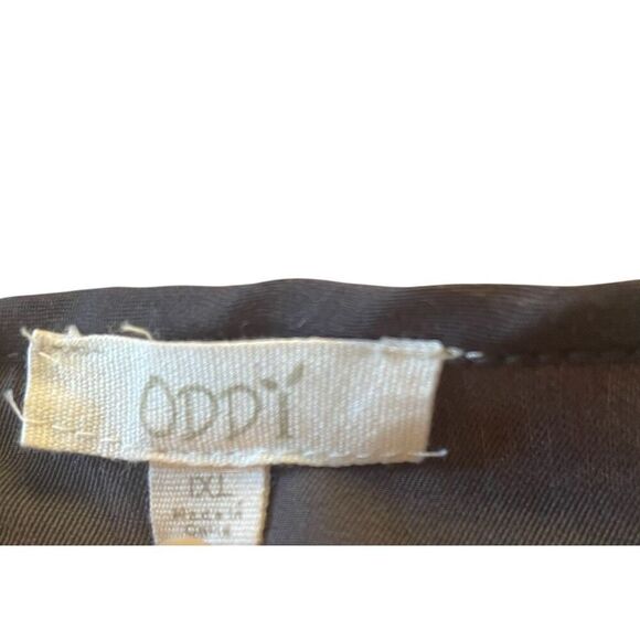 ODDY EMBROIDERED WAIST TIE CUPRO BLEND BLACK WOMEN LONG SLEEVE BLOUSE XL - Picture 3 of 8